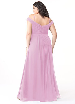 Azazie Audrianna Robes de demoiselle d'honneur Robe Trapèze Convertible en Mousseline de soie Schulterfrei gerafft Rose Bonbon image8
