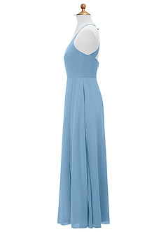 Azazie Davis Junior Jurk van Chiffon met A-Lijn Staal Blauw image9
