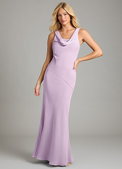 Azazie Rylina Bridesmaid Dresses Frosted Lilac Mermaid Pleated Chiffon Dress image1