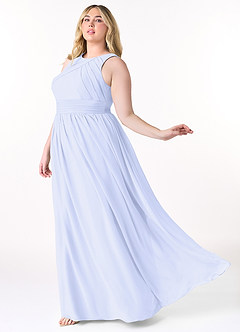 Azazie Harper Brudtärnklänningar Klänning av A-Linje i Chiffong Plisserad Lavendel image8