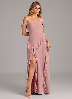 Azazie Sloane Bridesmaid Dresses Dusty Rose A-Line Sweetheart Neckline Chiffon Dress image4