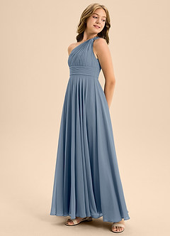 Azazie Charlize Junior Twilight A-Line Pleated Chiffon Dress image4