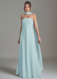 Azazie Ilana Bridesmaid Dresses Sea Glass A-Line Strapless Chiffon Dress image3