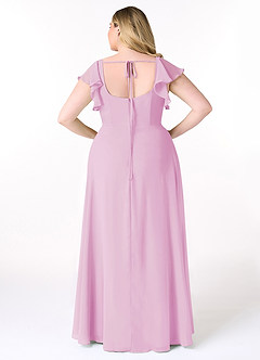 Azazie Bondi Bridesmaid Dresses Candy Pink A-Line Ruffled Chiffon Dress image8