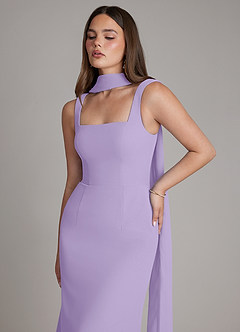 Azazie Katya Bridesmaid Dresses Lilac Mermaid Square Neckline Chiffon Convertible Dress image2