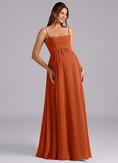 Azazie Saige Maternity Bridesmaid Dresses A-Line Pleated Chiffon Floor-Length Dress image7