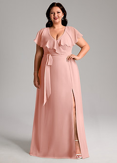 Azazie Lainey Bridesmaid Dresses Rosette A-Line with Pockets Chiffon Dress image8