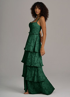 Azazie Romie Suknie dla druhen Linia A Gorset Kwiatowe wypalenie Do ziemi Sukienka image2