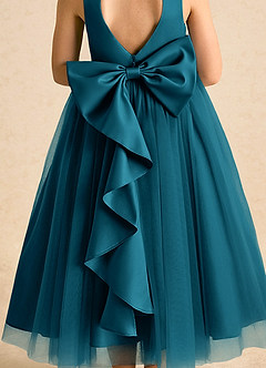 Azazie Solia Robe Demoiselle D'honneur Fillette Robe Princesse en Tulle Arc Bleu Encre image7