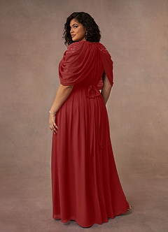 Azazie Olena Mother of the Bride Dresses Rust A-Line Sequins Chiffon Dress image10