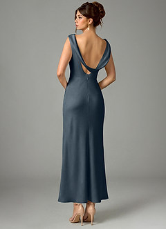 Azazie Kieryn Bridesmaid Dresses Twilight Mermaid Pleated Stretch Satin Dress image5