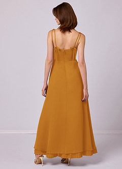 Barbie ♥ Azazie Bridesmaid Dresses Butterscotch A-Line Pleated Chiffon Dress image6