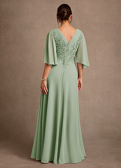 Azazie Tilda Brudens mor kjoler A-Line Blonder Chiffon Gulv-længde Kjole image2