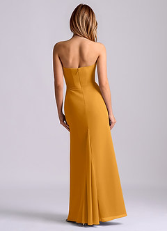Azazie Debby Bridesmaid Dresses Butterscotch Mermaid Strapless Chiffon Dress image2