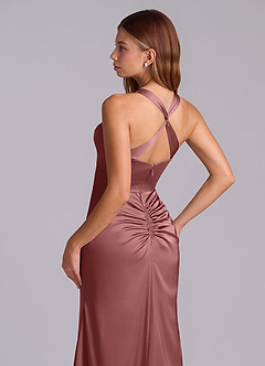 Azazie Amelie Brautjungfernkleider A-Linie Plissee Stretch-Satin Kleid Amethyst image2