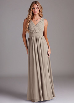 Azazie Kingsley Bridesmaid Dresses Frost A-Line Lace Chiffon Dress image1