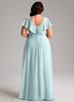 Azazie Lainey Bridesmaid Dresses Mist A-Line with Pockets Chiffon Dress image2