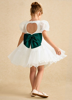 Azazie Debbie vestidos de niña de las flores Vestido de Marfil Pino de Organza de Princesa con Escote de Corazón image6