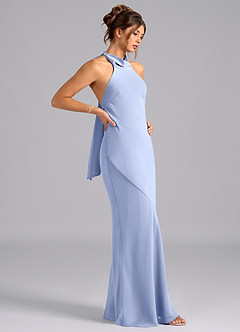 Azazie Velli Bridesmaid Dresses Ice Mermaid Bow Chiffon Dress image4