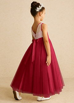 Azazie Tay Flower Girl Dresses Scarlet A-Line Sequins Tulle Dress image5