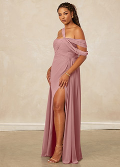 Christian Siriano Bridal for Azazie 1014 Bridesmaid Dresses Dusty Rose A-Line Off the Shoulder Chiffon Dress image14