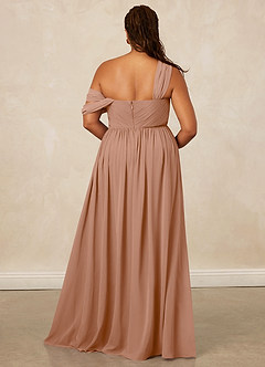 Christian Siriano Bridal for Azazie 1014 Bridesmaid Dresses Champagne Rose A-Line Off the Shoulder Chiffon Dress image17