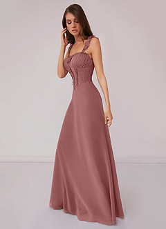 Barbie ♥ Azazie Final Sale Desert Rose A-Line Sweetheart Neckline Chiffon Dress image3