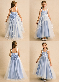 Azazie Darlina Flower Girl Dresses Ivory Ice Ball-Gown Lace Tulle Dress image2