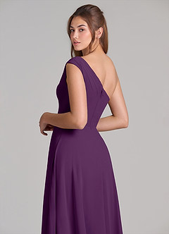 Azazie Melanie Suknie dla druhen Linia A Zza ramienia Szyfon Do ziemi Sukienka image2