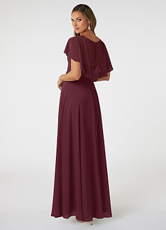 Azazie Jamie Vestidos de damas de honor Vestido de Cabernet de Gasa de Corte en A image4