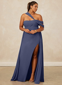Christian Siriano Bridal for Azazie 1014 Bridesmaid Dresses Stormy A-Line Off the Shoulder Chiffon Dress image13
