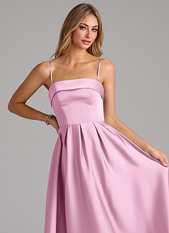 Azazie Lucienne Bridesmaid Dresses Candy Pink A-Line Strapless Stretch Satin Convertible Dress image2