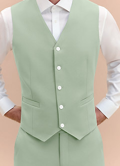 front James Dusty Sage Structured Stretch Suit Vest