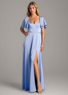 Azazie Chloe Bridesmaid Dresses Ice A-Line Sweetheart Neckline Stretch Satin Dress image1
