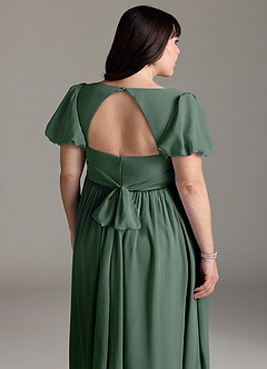 Azazie Madisynn Maternity Bridesmaid Dresses Bow Chiffon Floor-Length Dress image10