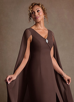 Azazie Boudica Klänningar till brudens mor Klä A-Line i Chiffong Plisserad Ganache image5