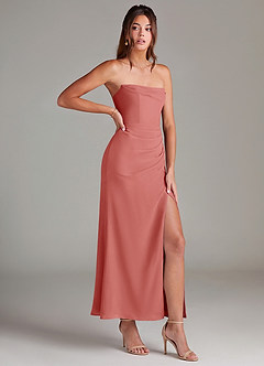 Azazie Leonis Bridesmaid Dresses Antique Rose Mermaid Strapless Chiffon Convertible Dress image8
