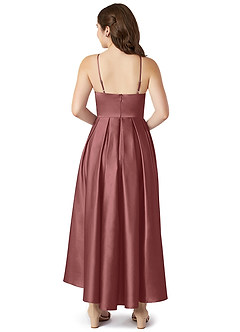 Azazie Jemima Junior Amethyst A-Line with Pockets Stretch Satin Dress image2