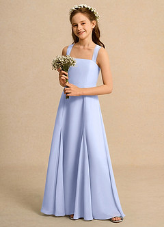 Azazie Tater Junior Formal vestidos de niña de las flores Vestido de Hielo de Gasa de Corte En A con Plisado image5