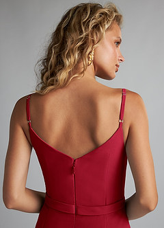 Azazie Summer Bridesmaid Dresses Scarlet Mermaid Scoop Cowl Chiffon Dress image6