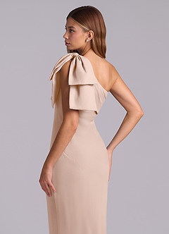Azazie Yuanna Bridesmaid Dresses English Rose Mermaid One Shoulder Chiffon Dress image8