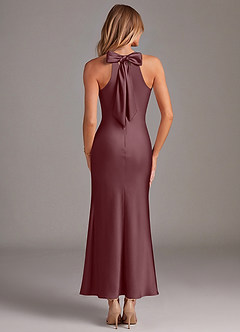 Azazie Doretta Bridesmaid Dresses Sangria Mermaid Pleated Stretch Satin Dress image6