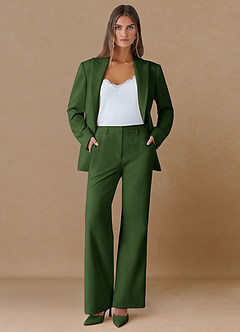 front Marina Oliva Pantalones rectos de tejido refinado