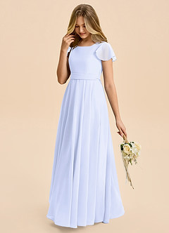 Azazie Cady Junior Lavender A-Line Pleated Chiffon Dress image5