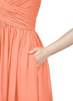 Azazie Angie Bridesmaid Dresses Sunset A-Line Corset Chiffon Dress image10