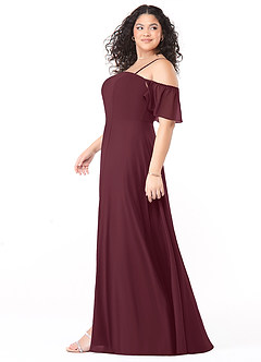 Azazie Sue Jurken voor bruidsmeisjes Converteerbaar Jurk van Chiffon met A-Lijn Off the Shoulder Cabernet image9
