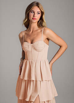 Azazie Alanna Bridesmaid Dresses English Rose A-Line Sweetheart Neckline Chiffon Dress image2