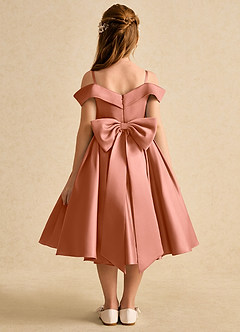 Azazie Favia Flower Girl Dresses MAI TAI A-Line Off the Shoulder Matte Satin Dress image2