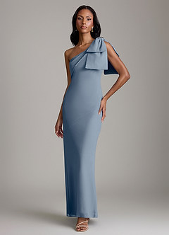 Azazie Yuanna Bridesmaid Dresses Twilight Mermaid One Shoulder Chiffon Dress image1