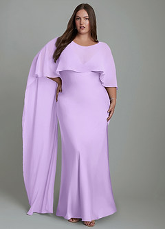 Azazie Stefania Vestidos de madrinha de casamento Vestido Lilás de Cetim elástico de Linha A image9
